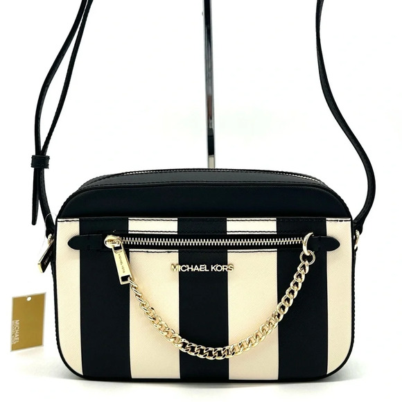 Michael Kors Large EW Zip Chain Xbody Crossbody Bag Black Multi - Picture 1 of 12